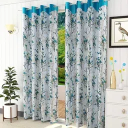 ah-decor 213 cm (7 ft) Polyester Room Darkening Door Curtain (Pack Of 3) image 2