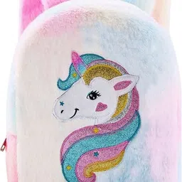 frantic Premium Quality Kids School Bags Multi_Unicorn_Fur Plush Bag-picture-17