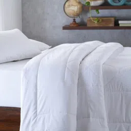 White Polyester Solid 300 GSM Single Bed Duvet Insert-image-9