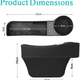 abjd Side Seat Car Pocket Organizer With 2USB Port & Scoket For Nexon EV-Tata-2020 Car Side Seat Catcher image 2