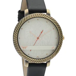 Fastrack Women Silver-Toned Dial & Black Leather Straps Wonder Woman Watch 6243QL01 image 5
