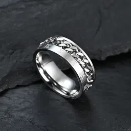 MEENAZ Men Silver-Plated Stainless Steel Finger Ring image 4