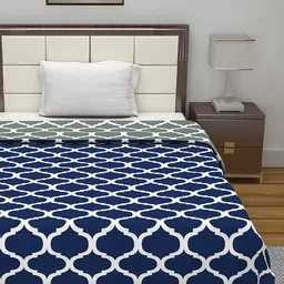 Divine Casa Navy Blue & Grey Abstract AC Room 110 GSM Single Bed Dohar image 3