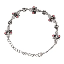 Voylla Women Brass Silver-Plated Link Bracelet image 3
