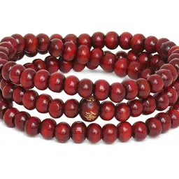 OOMPH Women Maroon Wood Multistrand Bracelet image 3