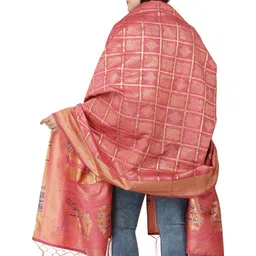 Exotic India Woven Design Art Silk Bandhani Gharchola Dupatta with Zari image 4