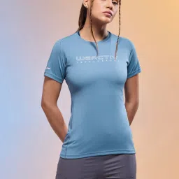 Technosport Women Blue Polyester Typography Regular Fit T-Shirt-picture-10