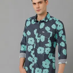 Voi Jeans Floral Printed Classic Slim Fit Pure Cotton Casual Shirt image 4