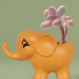 LASAKI Orange Jumbo Lily Shape Ceramic Planter image 4