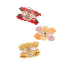 Yellow Bee Set of 3 Girls Yellow & Red Claw Clip image 3