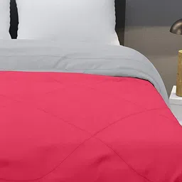 RF RELAXFEEL Pink & Grey Checked Heavy Winter 233 GSM Double Bed Comforter image 3