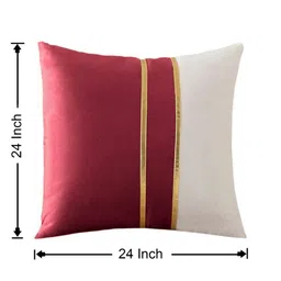 AEROHAVEN Red & Gold-Toned Set of 2 Velvet Square Cushion Covers image 2