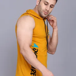 SLOWLORIS Pack of 2 Printed Sleeveless Gym Vests-SL28 COMBO (ADV MUSTARD) (LOUD OLIVE) image 2