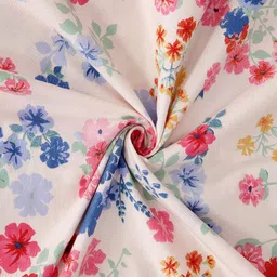 Arrabi Set Of 6 White & Pink Printed Diwan Set image 2