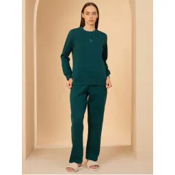 Sweet Dreams Teal Solid Sweatshirt and Pant-image-33