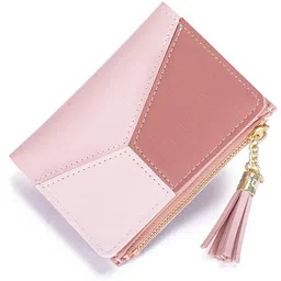 alexvyan Pink Small Bi-Fold Women's Purse Wallet Card Organizer Female Hand Clutch Women/Ladies/Girls Wallets Credit Card Holder 2 Pocket -Coin Pocket Style-Colorblock image 1