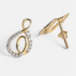 Clara Gold-Plated Sterling Silver Contemporary Studs Earrings image 3