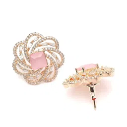 KARATCART Rose Gold Classic Rose Gold Plated Studs Earrings image 3