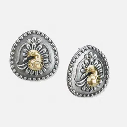 ATIBELLE Silver-Plated Peacock Shaped Studs Earrings image 3