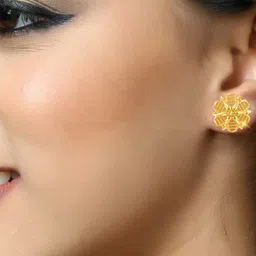 Vighnaharta Set Of 4 Gold Plated Contemporary Studs image 5