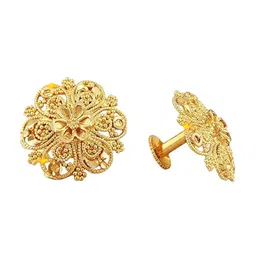 Vighnaharta Set Of 2 Gold-Plated Brass Contemporary Studs Earrings image 2
