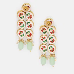 Priyaasi Gold Plated Kundan Drop Earrings image 3