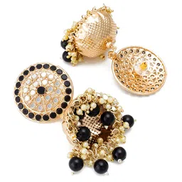 aadita Gold-Toned Circular Jhumkas Earrings image 3