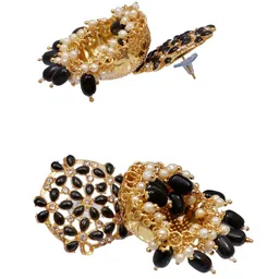 Crunchy Fashion Gold Plated Contemporary Jhumkas Earrings image 3