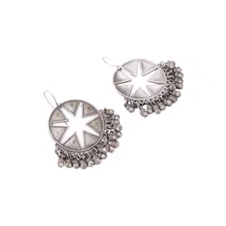 VENI 92.5 Silver Plated Oxidised Drop Earrings image 2