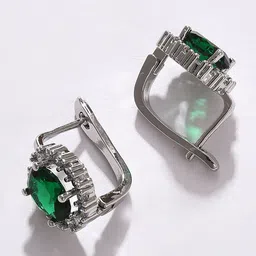 SOHI Green Contemporary Drop Earrings image 3