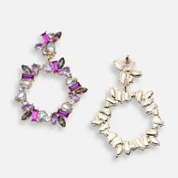 SOHI Gold-Plated Contemporary Drop Earrings image 3