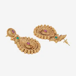 Kushal's Fashion Jewellery Gold-Plated Contemporary Drop Earrings image 3
