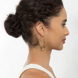 Studio One Love Brass-Plated Contemporary Drop Earrings image 3