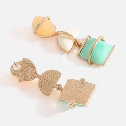 SOHI Gold-Plated Contemporary Drop Earrings image 3