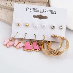 DESTINY JEWELS Set Of 6 Gold-Plated Spherical Shaped Studs image 4