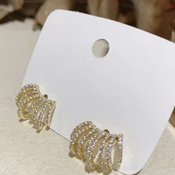 FIMBUL Gold-Plated Stone Studded Studs Earrings image 3