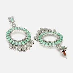 ZENEME Sea Green Circular Drop Earrings image 3