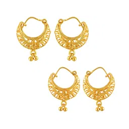 MEENAZ Set of 2 Gold-Plated Classic Studs Earrings image 2