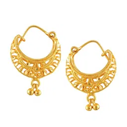 MEENAZ Set Of 4 Gold-Plated Circular Hoop Earrings image 2