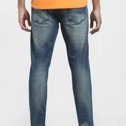 Jack & Jones Men Slim Fit Low-Rise Mildly Distressed Heavy Fade Cotton Jeans image 2