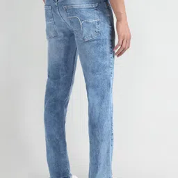 Flying Machine Men Straight Fit Mid-Rise Clean Look Heavy Fade Stretchable Jeans image 3