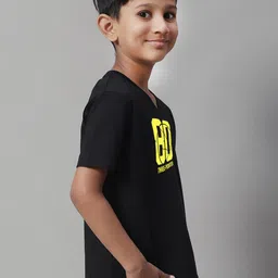 Friskers Boys Typography Printed V-Neck Pure Cotton Slim Fit T-shirt image 2
