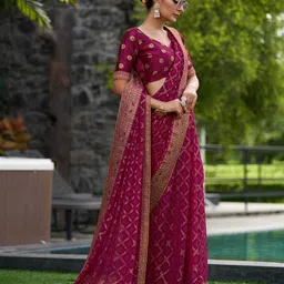 Mitera Ethnic Motifs Printed Pure Georgette Saree image 3