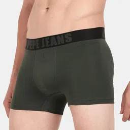 Pepe Jeans Men Green Solid Cotton Trunk OPT01-KOMBU GREEN-XL image 2