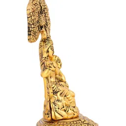 INTERNATIONAL GIFT Brown Radha Krishna Metal Idol Showpiece-image-81