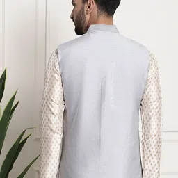 SOJANYA Chevron Embellished Mandarin Collar Nehru Jackets image 4