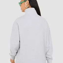 Styli Women Grey Printed Cotton Sweatshirt image 2