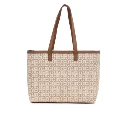 tommy hilfiger accessories Tommy Hilfiger Women Printed Beige Tote Bag image 3