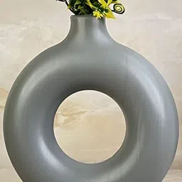 Akaar Decor Grey & Yellow Sunflower Bunch Artificial Flower with Donut Pot image 5