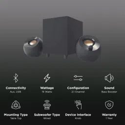 Creative Pebble Plus 16W Multimedia Speaker (45 Degree Elevated Drivers, 2.1 Channel, Black) image 3
